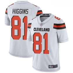 Browns 81 Rashard Higgins White Men Stitched Football Vapor Untouchable Limited Jersey