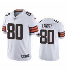 Cleveland Browns 80 Jarvis Landry Men Nike White 2020 Vapor Limited Jersey