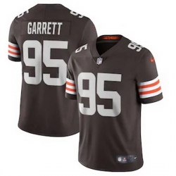 Cleveland Browns 95 Myles Garrett Men Nike Brown 2020 Vapor Limited Jersey