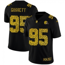 Cleveland Browns 95 Myles Garrett Men Nike Leopard Print Fashion Vapor Limited NFL Jersey Black