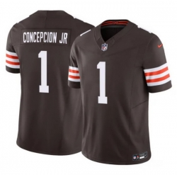 Men Cleveland Browns  1 KC Concepcion Jr Brown 2026 F U S E  Vapor Limited Stitched Football Jersey