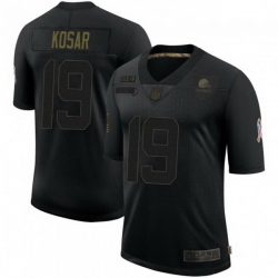 Men Cleveland Browns 19 Bernie Kosar Black 2020 Salute To Service Limited Jersey