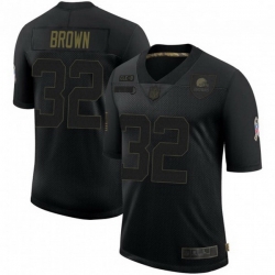 Men Cleveland Browns 32 Jim Brown 2020 Salute To Service Limited Black Jersey