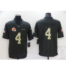 Men Cleveland Browns 4 Deshaun Watson Black Salute To Service Limited Stitched Jersey