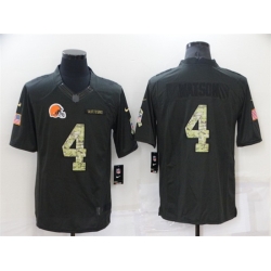 Men Cleveland Browns 4 Deshaun Watson Black Salute To Service Limited Stitched Jersey