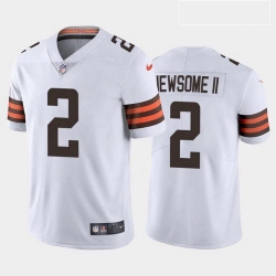 Men Cleveland Browns Greg Newsome II White Brown 2021 Draft Jersey