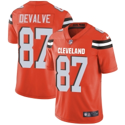 Men Nike Browns #87 Seth DeValve Orange Alternate Stitched NFL Vapor Untouchable Limited Jersey