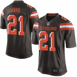 Mens Nike Cleveland Browns 21 Denzel Ward Game Brown Team Color NFL Jersey