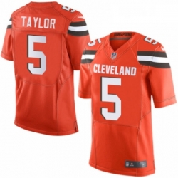 Mens Nike Cleveland Browns 5 Tyrod Taylor Elite Orange Alternate NFL Jersey