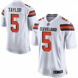 Mens Nike Cleveland Browns 5 Tyrod Taylor Game White NFL Jersey