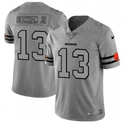 Nike Browns 13 Odell Beckham Jr  2019 Gray Gridiron Gray Vapor Untouchable Limited Jersey