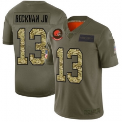 Nike Browns 13 Odell Beckham Jr Olive Camo Men Stitched Football Limited 2019 Salute To Service Jersey