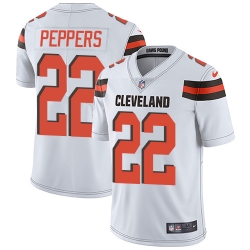 Nike Browns #22 Jabrill Peppers White Mens Stitched NFL Vapor Untouchable Limited Jersey