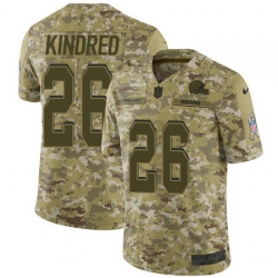 Nike Browns #26 Derrick Kindred Camo Mens Stitched NFL Limited 2018 Salute To Service Jersey