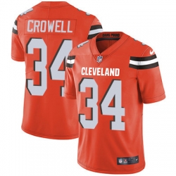 Nike Browns #34 Isaiah Crowell Orange Alternate Mens Stitched NFL Vapor Untouchable Limited Jersey