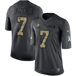 Nike Browns #7 DeShone Kizer Black Mens Stitched NFL Limited 2016 Salute to Service Jersey