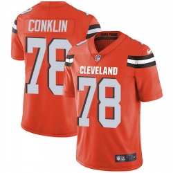 Nike Browns 78 Jack Conklin Orange Alternate Men Stitched NFL Vapor Untouchable Limited Jersey