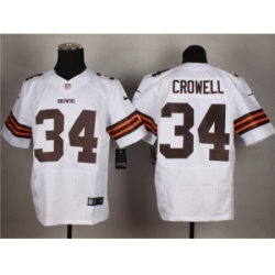 Nike Cleveland Browns 34 Isaiah Crowell White Elite NFL Jersey