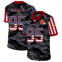 Nike Cleveland Browns 95 Myles Garrett Camo 2020 USA Flag Salute To Service Limited Jersey