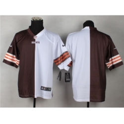 Nike cleveland browns blank brown-white Elite Split NFL Jersey