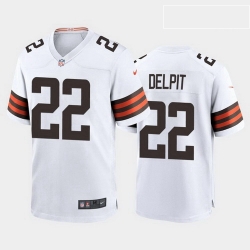 men grant delpit cleveland browns white game jersey