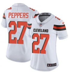 Nike Browns #27 Jabrill Peppers White Womens Stitched NFL Vapor Untouchable Limited Jersey