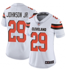 Nike Browns #29 Duke Johnson Jr White Womens Stitched NFL Vapor Untouchable Limited Jersey