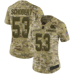 Nike Browns #53 Joe Schobert Camo Women Stitched NFL Limited 2018 Salute to Service Jersey