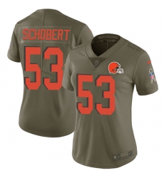 Nike Browns #53 Joe Schobert Olive Womens Stitched NFL Limited 2017 Salute to Service Jersey