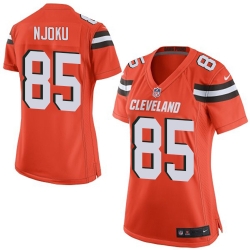 Nike Browns #85 David Njoku Orange Alternate Womens Stitched NFL New Elite Jersey