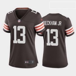 Women Cleveland Browns 13 Odell Beckham Jr 2020 Alternate Vapor Limited Jersey Brown