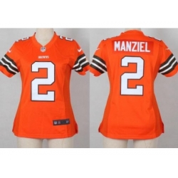 Women Nike Cleveland Browns #2 Johnny Manziel Orange NFL Jerseys