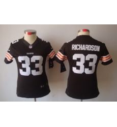 Women Nike Cleveland Browns 33# Trent Richardson Brown Color[Women's NIKE LIMITED Jersey]