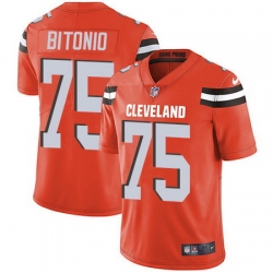 Browns 75 Joel Bitonio Orange Alternate Youth Stitched Football Vapor Untouchable Limited Jersey