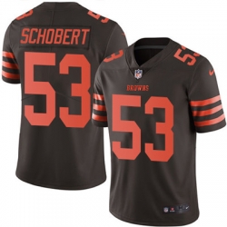 Youth Nike Browns #53 Joe Schobert Brown Stitched NFL Limited Rush Jersey