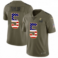 Youth Nike Cleveland Browns 5 Tyrod Taylor Limited OliveUSA Flag 2017 Salute to Service NFL Jersey