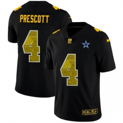 Dallas Cowboys 4 Dak Prescott Men Black Nike Golden Sequin Vapor Limited NFL Jersey