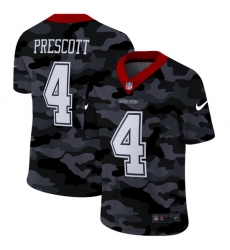 Dallas Cowboys 4 Dak Prescott Men Nike 2020 Black CAMO Vapor Untouchable Limited Stitched NFL Jersey