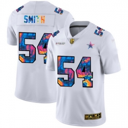 Dallas Cowboys 54 Jaylon Smith Men White Nike Multi Color 2020 NFL Crucial Catch Limited NFL Jersey