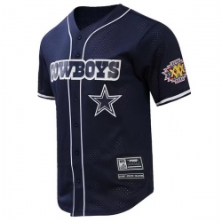 MEN NFL DALLAS COWBOYS LOGO CLASSIC MESH BUTTON UP SHIRT Navy