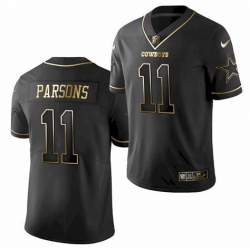 Men Dallas Cowboys #11 Micah Parsons Jersey Black Golden Limited Jersey