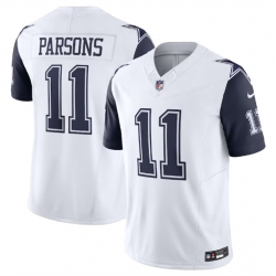 Men Dallas Cowboys 11 Micah Parsons White 2023 F U S E  Vapor Limited Stitched Football Jersey