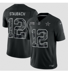Men Dallas Cowboys  12 Roger Staubach  54 Fred Warner Black F U S E  2026 Salute to Service Limited Stitched Football Jersey