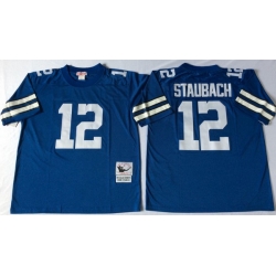 Men Dallas Cowboys 12 Roger Staubach Blue M&N Throwback Jersey