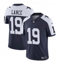 Men Dallas Cowboys 19 Trey Lance Navy White Thanksgiving Vapor Untouchable Limited Stitched Football Jersey