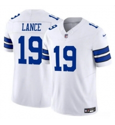 Men Dallas Cowboys 19 Trey Lance White 2023 F U S E Vapor Untouchable Limited Stitched Football JerseyS