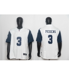 Men Dallas Cowboys  3 George pickens White 2026 F U S E Vapor Untouchable Limited Stitched Football Jersey