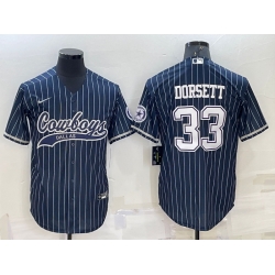 Men Dallas Cowboys 33 Tony Dorsett Navy With Patch Cool Base Stitched Baseball Jersey