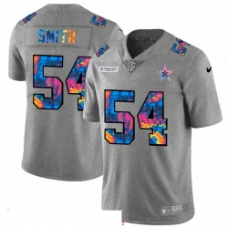 Men Dallas Cowboys 54 Jaylon Smith Men Nike Multi Color 2020 NFL Crucial Catch NFL Jersey Greyheather