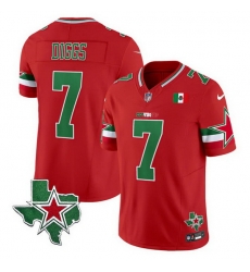 Men Dallas Cowboys 7 Trevon Diggs 2024 Mexico Red F U S E  Stitched Football Jersey